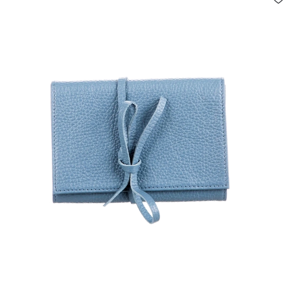 Canali Vegan Leather Blue Wallet